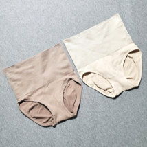 Kathy Ireland Shapewear Panty L Lot 2 New High Waist Beige Tan Slim Smooth Lift - £18.95 GBP