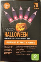 Halloween Purple String Light For Indoor Outdoor 2 Pack Light Set 70 Lights/Box - £15.54 GBP