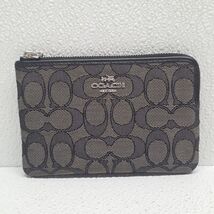 Coach Corner Zip Wristlet Wallet Black Smoke Silver F58033 - Read - $27.74 CAD