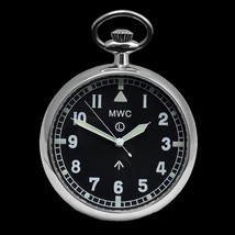 MWC General Service Military Pocket Watch (Hybrid Movement with Black Dial) - £174.88 GBP