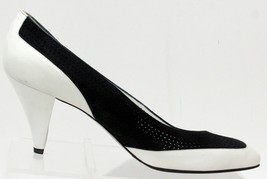 BADICCI Shoes Women SIZE 40 US 7 Pump Heels Cone Dress Black White Tuxed... - £27.05 GBP