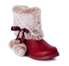 Girls Nicole Miller Boots Size 7 8 9 or 10 Faux Fur Faux Leather with Po... - £15.17 GBP