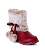 Girls Nicole Miller Boots Size 7 8 9 or 10 Faux Fur Faux Leather with Po... - £15.17 GBP