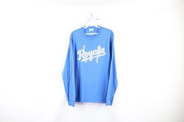 Vtg Mens Medium Faded Spell Out Kansas City Royals Baseball Long Sleeve T-Shirt - £27.65 GBP