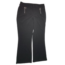 Monroe and Main Womens Size Large Black Pants Zipper Pockets Front Ribbe... - $14.84