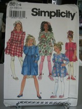 Simplicity 8014 Girls Dress in 2 Lengths &amp; Knit Leggings Pattern - Size 3-6 - £8.40 GBP