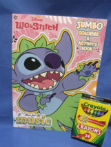 Toys New Lilo &amp; Stitch Jumbo Coloring Book &amp; 24 Crayola Crayons - £4.78 GBP