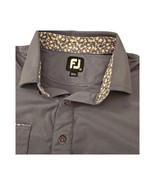 FootJoy Mens Gray Polo Shirt M Short Sleeve Floral Trim Pocket Elkview P... - $21.81 CAD
