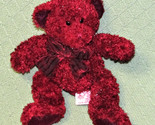 10&quot; Russ ROSETTA Teddy Bear RED Sparkly Felt Bow Ribbon Plush Stuffed An... - $10.80