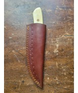 MKS HANDMADE DAMASCUS ART HUNTING SKINNER KNIFE WITH CAMEL BONE HANDLE - $1,270.65 MXN