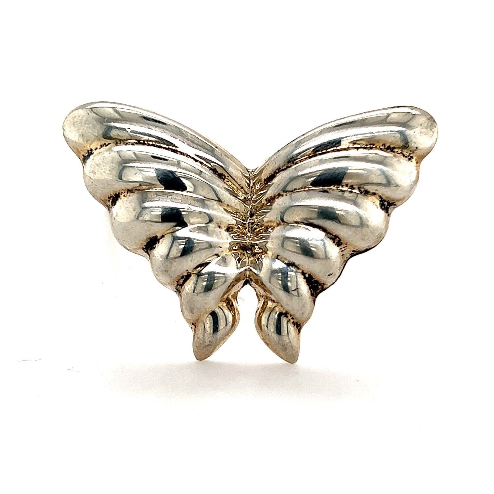 Primary image for Tiffany & Co Estate Puffed Butterfly Brooch Pin Sterling Silver TIF516