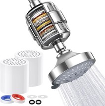 20-Stage Shower Head Filter with 2 Replaceable Filter Cartridges,for Hard Water - £16.43 GBP