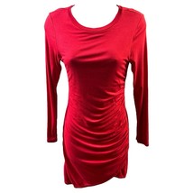 Dee Elly Dress Francesas Red Long Sleeves Ruching NEW USA Stretch Pullov... - $23.74