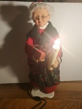 Holiday Creations MRS. CLAUS w/ Candle 19&quot; Animated Tested Working  - $29.69