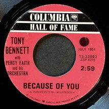 Tony Bennett with Percy Faith &amp; Orchestra - Because of You / Cold, Cold Heart 7&quot; - £2.72 GBP