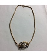 Vtg Monet Gold Tone Knot Chain 14” Tight Link Necklace Infinity Knot - £13.26 GBP