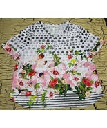 LEO &amp; NICOLE Women’s Spring Floral Blouse Top Shirt Size PL Short Sleeve - $368.22 MXN
