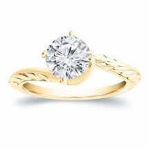 2.00Ct Round Solitaire Moissanite Engagement Promise Ring 14k Yellow Gold Plated - £83.12 GBP
