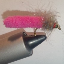 Mop Fly Grey, Pink or Orange size 12 Scud Hook, Dubbed Collar, dozen - $435.71 MXN
