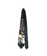 Santa, snowman, reindeer (Yule Tie Greetings) Tie By MMG, Black - $36.91 CAD