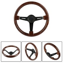 6-Holes 350mm VIP Deep Dish ABS Hard Wood Color Steering Wheel 3 Spoke - £49.03 GBP