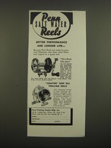 1938 Penn Salt Water Reels Ad - Silver Beach Take Apart, Senator Deep Sea  - £13.81 GBP