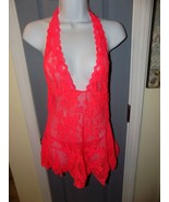 VICTORIA&#39;S SECRET Sexy Little Things Nightie Babydoll Redfeather Mesh Si... - $47.50