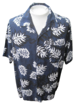 Hawaiian ALOHA shirt L pit to pit 26 OCEAN CURRENT rayon tropical foliage  - £8.53 GBP