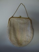 Vintage Corde Bead Evening Purse Clutch Gold Accents - £13.97 GBP