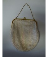 Vintage Corde Bead Evening Purse Clutch Gold Accents - $17.79