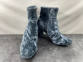 Steve Madden Sock Boots Women 8.5M Emison Shoes Blue Gray Velvet Slip On... - $27.54
