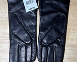 Size 6 NEW Bloomingdale&#39;s Black Leather Gloves with Cashmere Lining  $88 - $29.99