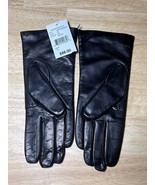 Size 6 NEW Bloomingdale&#39;s Black Leather Gloves with Cashmere Lining  $88 - £23.56 GBP