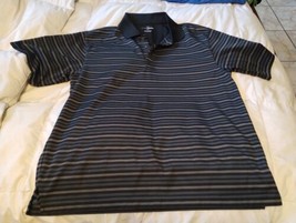Grand Slam Mens L Polo Golf Shirt Short Sleeve Blue Striped - £9.30 GBP