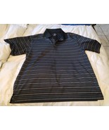 Grand Slam Mens L Polo Golf Shirt Short Sleeve Blue Striped - $11.78
