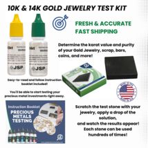Gold Testing Kit 10k 14k Solution Acid with Scratch Stone Test Gold Auth... - £10.74 GBP