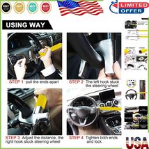 Premium Heavy Duty Anti-Theft Steering Wheel Lock - Fits 6.6-12.5 In. Wh... - $81.11 CAD