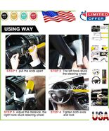 Premium Heavy Duty Anti-Theft Steering Wheel Lock - Fits 6.6-12.5 In. Wh... - $81.11 CAD