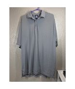 FootJoy Mens Polo Shirt Black White Striped Monochrome Short Sleeve Golf XL - $24.95