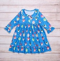 NEW Boutique Baby Shark Girls Long Sleeve Nightgown Pajamas - £6.79 GBP