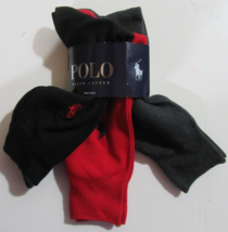 Polo Ralph Lauren Mens Trouser Dress Socks Black Red 3 pack Size 10-13 N... - $19.99