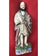 Exquisite Old Carved &amp; Weathered Christ The Shepherd Santos Church Relic - £62.58 GBP