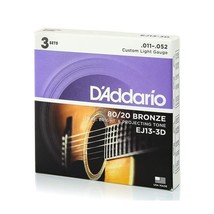 3 Sets D&#39;Addario EJ13 80/20 Bronze Acoustic Guitar Strings Custom Light,... - £30.36 GBP