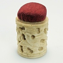 Victorian Chinese Qing Carved Pincushion Circa 1900 - £54.90 GBP