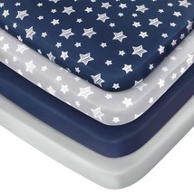Pack And Play Sheets Boys, 4 Pack Mini Crib Sheets, Stretchy Pack N Play... - £30.19 GBP