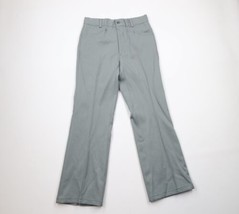 Vintage 60s 70s Streetwear Mens 30x30 Knit Wide Leg Bell Bottoms Pants Gray USA - £70.07 GBP