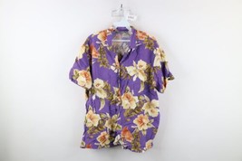 Vintage 90s Hilo Hattie Womens Medium Rayon Flower Hawaiian Button Shirt USA - £31.12 GBP