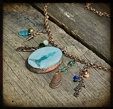 Seaside Serenity: Handcrafted Mermaid Charm Necklace - Unique Beachy Accessory - £67.54 GBP