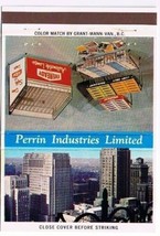 Vancouver British Columbia Matchbook Perrin Industries Skyline - £1.51 GBP