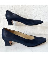 Salvatore Ferragamo Pebbled Suede Pumps Dark Blue Dublino in Box - Size ... - $103.87 CAD